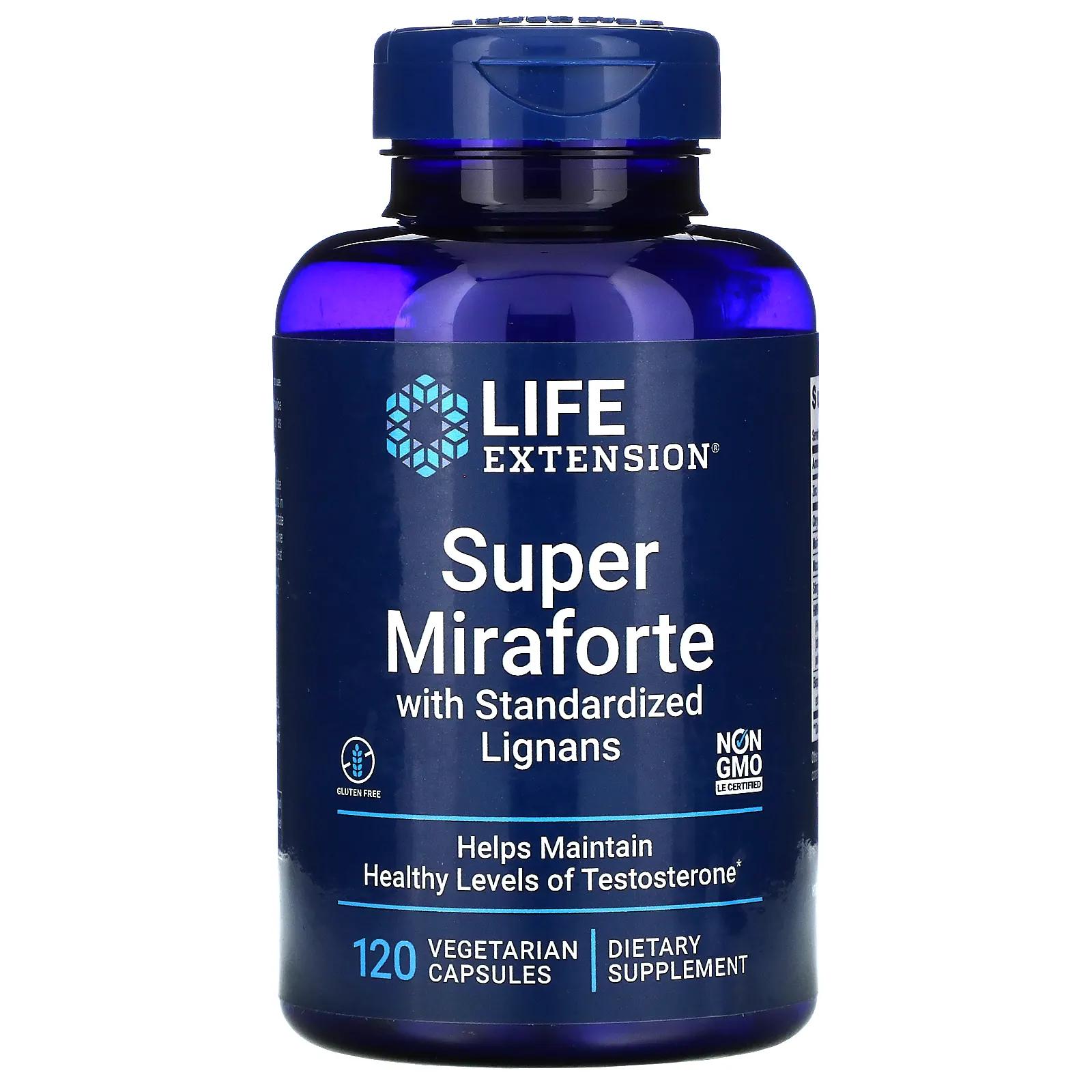 Life Extension Super Miraforte with Standardized Lignans 120 Vegetarian Capsules valerian extract standardized 60 vegetarian capsules