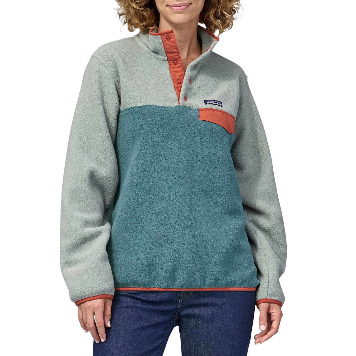 

Пуловер Patagonia Lightweight Synchilla Snap-T Fleece, цвет Nouveau Green w/Sleet Green