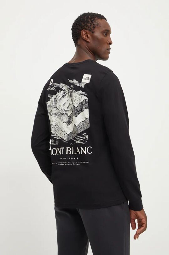 

Хлопковая футболка с длинными рукавами L/S Topographic The North Face, черный