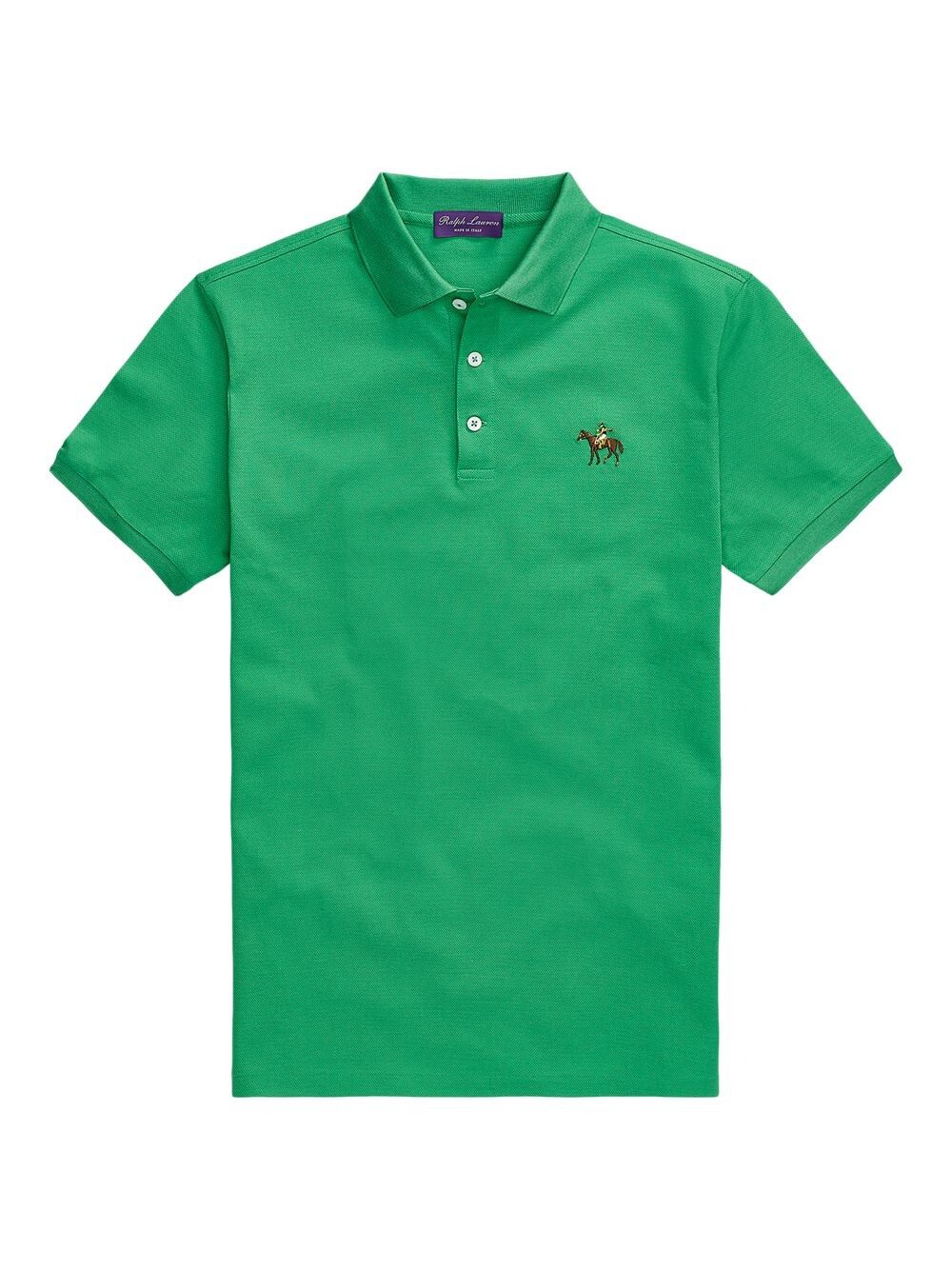 

Поло из хлопкового пике со стоячей лошадью Ralph Lauren Purple Label, зеленый