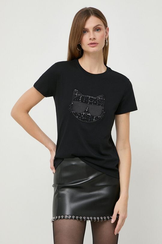 

Хлопковая футболка Karl Lagerfeld, черный