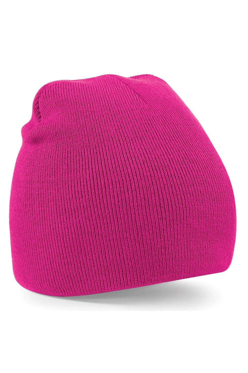Простая базовая вязаная зимняя шапка-бини Beechfield, розовый