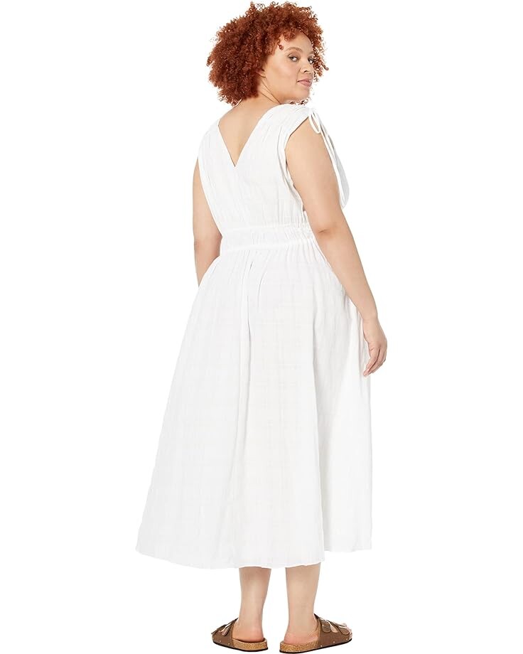 

Платье Madewell Plus Sophia Smocked Midi Dress in Windowpane, цвет Eyelet White