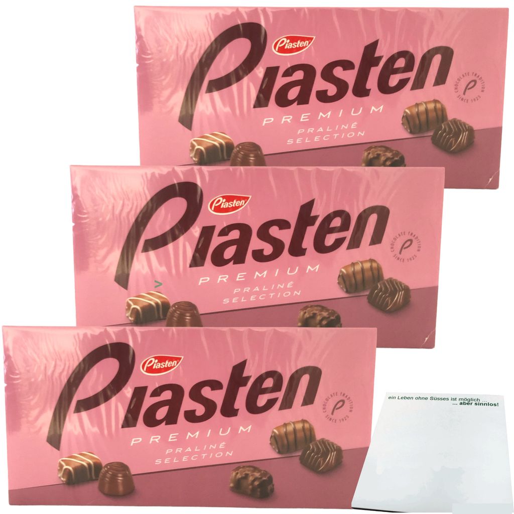 

Piasten Praline Mix Premium Praline Selection Упаковка из 3 шт. (3 упаковки по 400 г) + блок usy