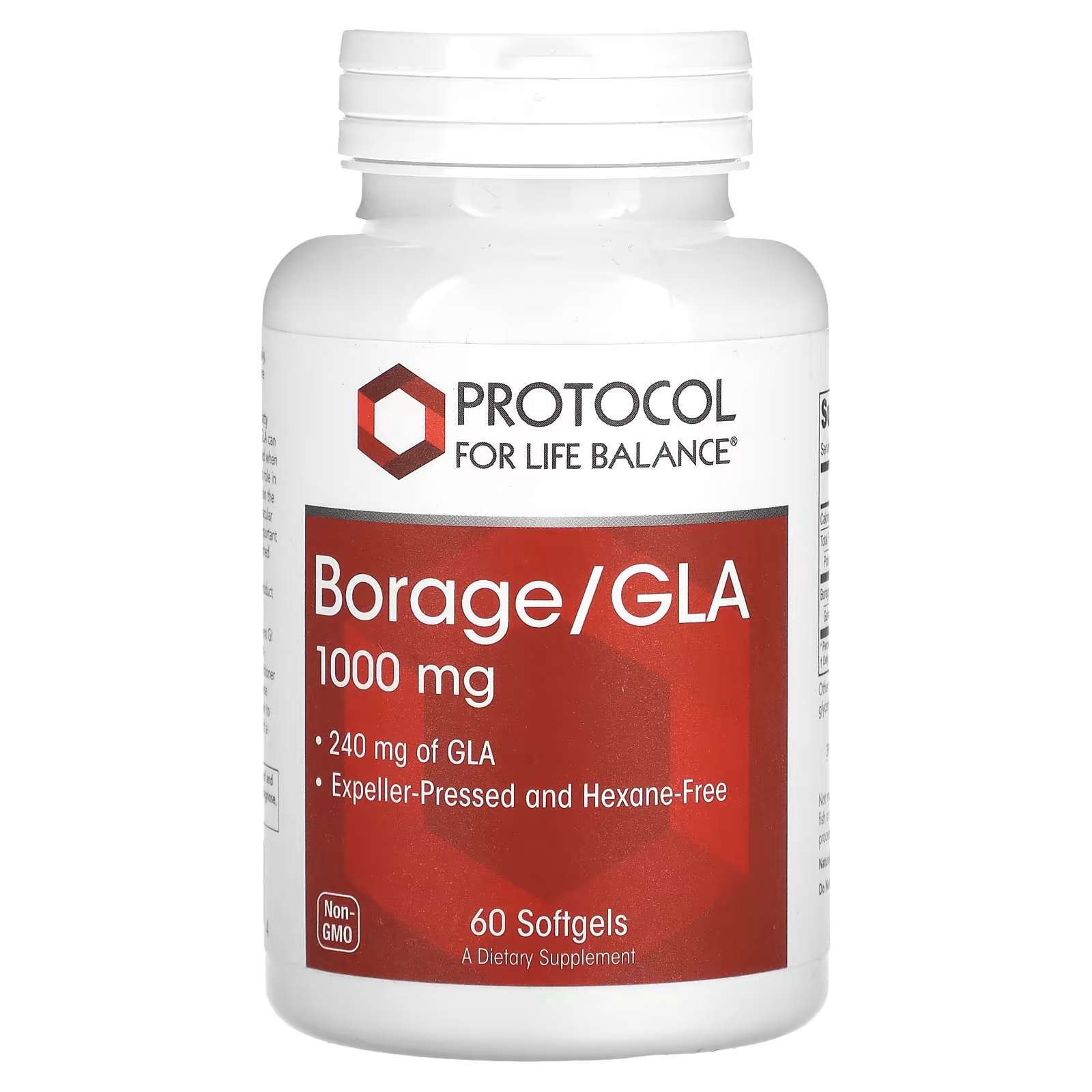 Протокол для Life Balance Бурачник/ГЛК, 1000 мг, 60 мягких таблеток Protocol for Life Balance