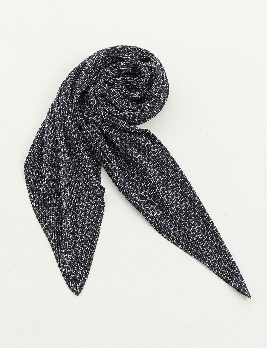 Плиссированный шарф Chain Monogram Темно-синий Kayra