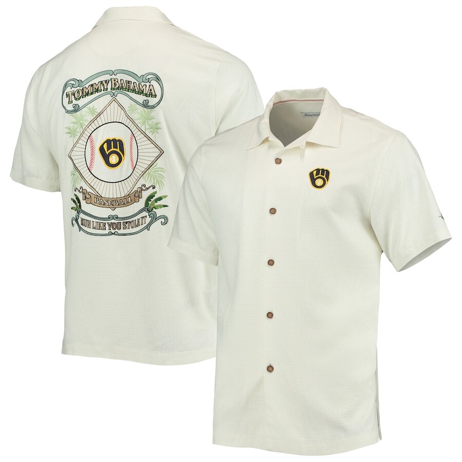 

Рубашка Tommy Bahama Milwaukee Brewers, кремовый