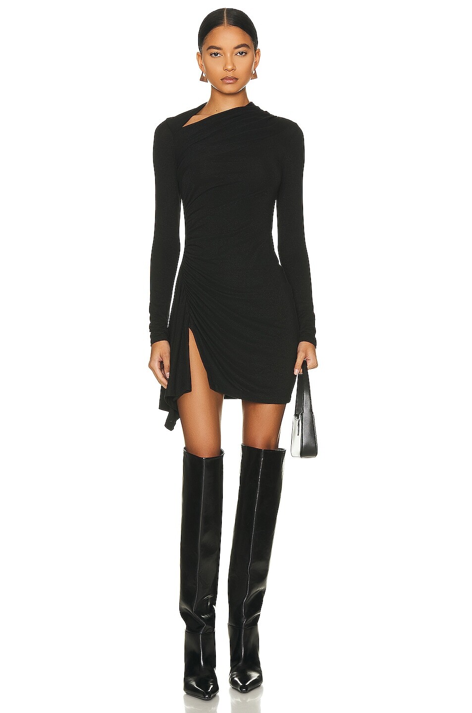 

Платье мини Enza Costa Lurex Jersey Slash, черный