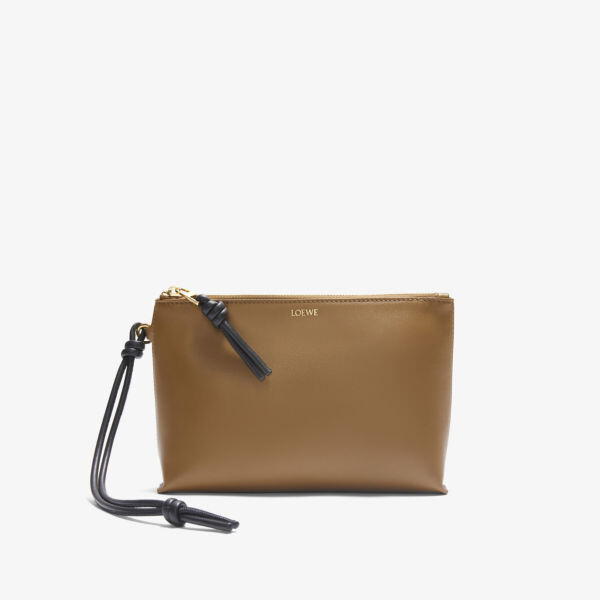 

Кожаный клатч с логотипом knot Loewe, черный