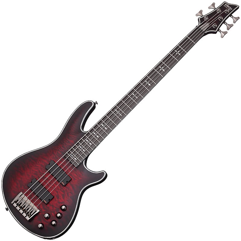 цена Басс гитара Schecter Hellraiser Extreme-5 5-String Bass CRBS Crimson Red Burst Satin 1919