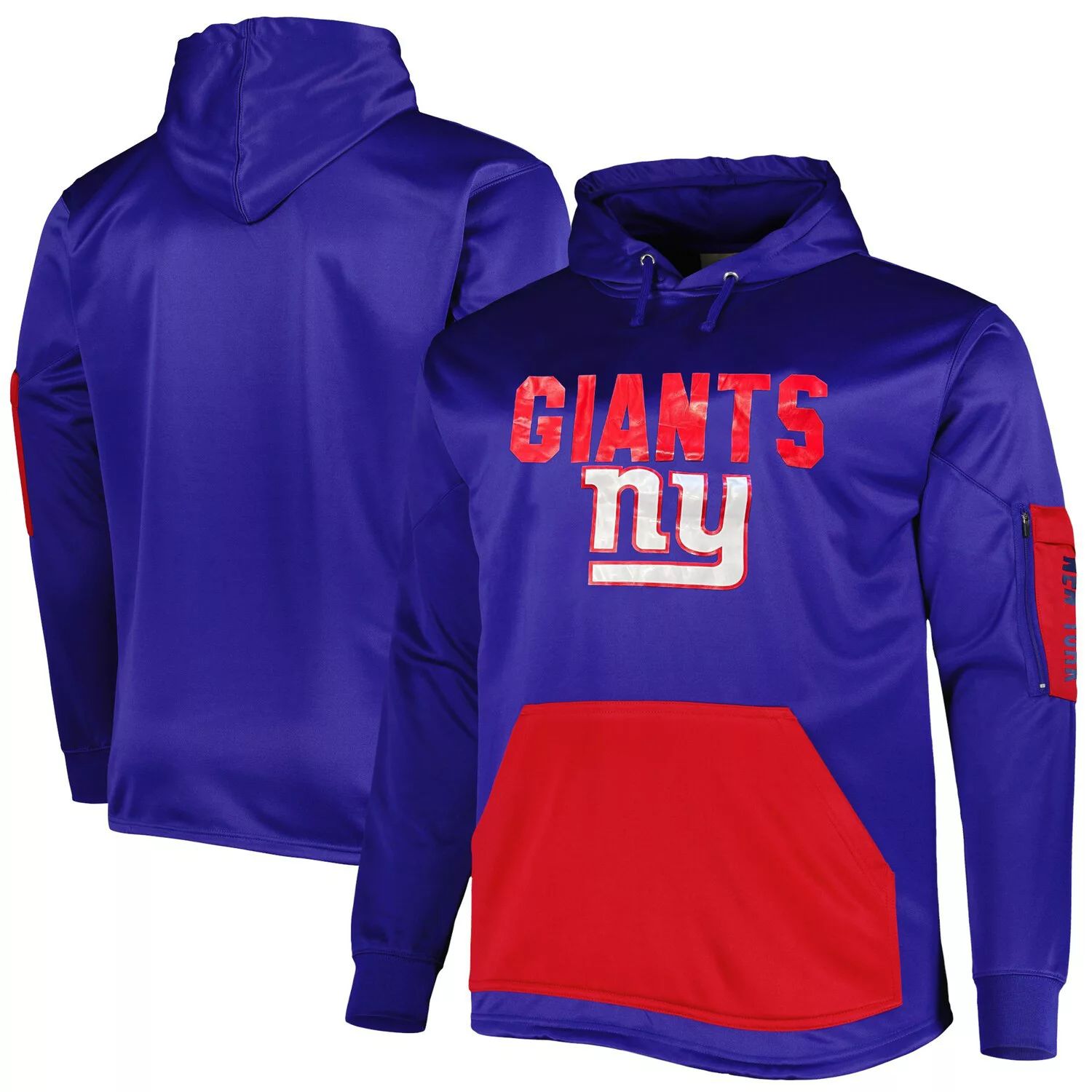 Мужской пуловер с капюшоном Royal New York Giants с логотипом Fanatics