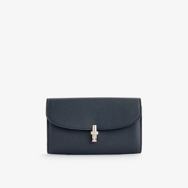 Кожаный кошелек sofia continental The Row, цвет virginia blue ans цена и фото