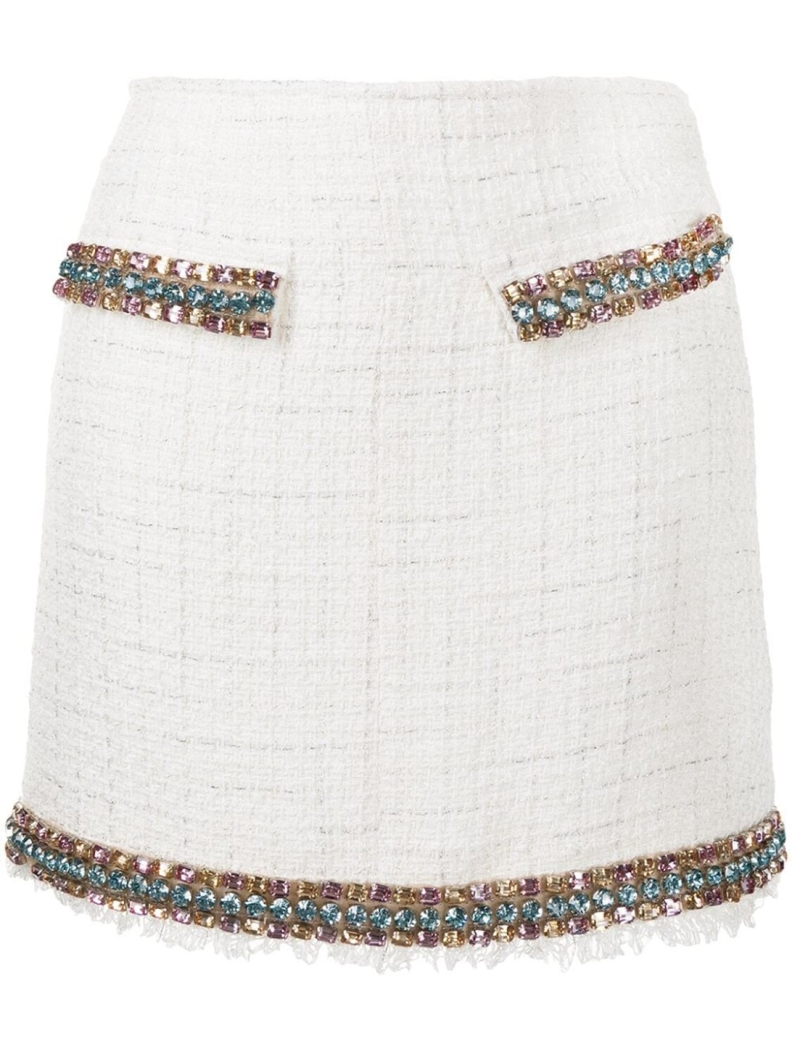 

Blumarine декорированная твидовая юбка, белый