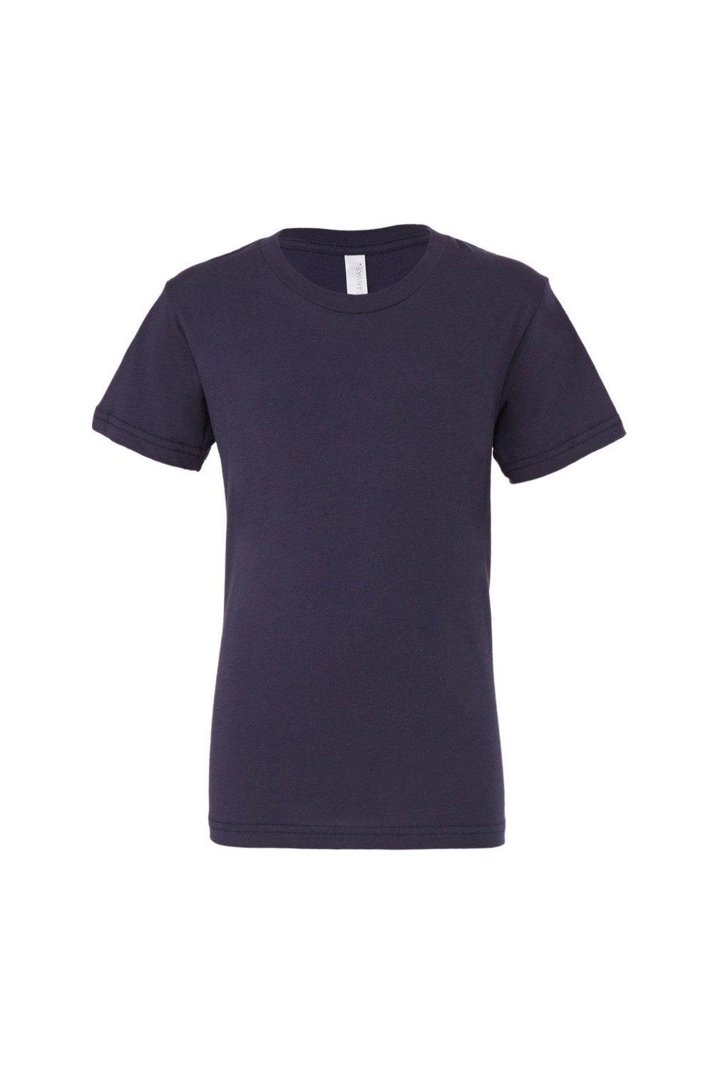 Молодежная футболка из джерси с короткими рукавами Bella + Canvas, темно-синий 
