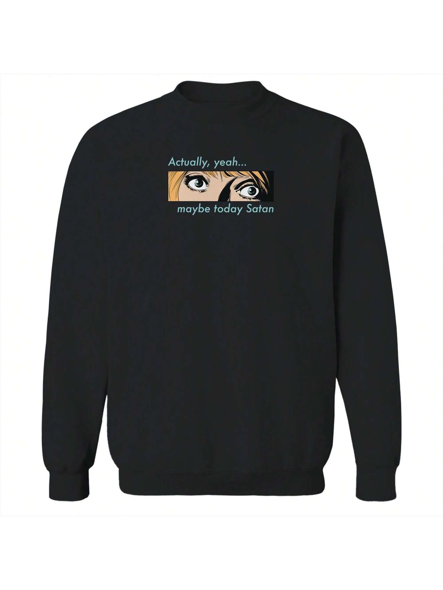 Хлопковый пуловер унисекс с рисунком Pop Creature Actuality, черный