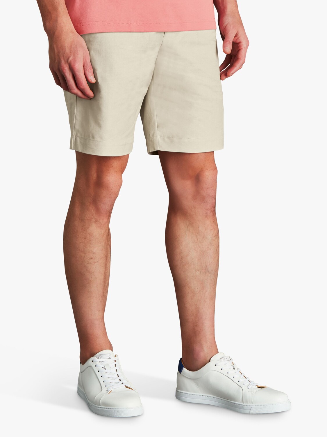

Узкие льняные шорты-чиносы Charles Tyrwhitt, кремовые