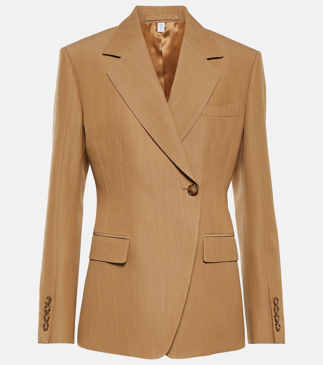

Однобортный шерстяной блейзер BURBERRY, бежевый