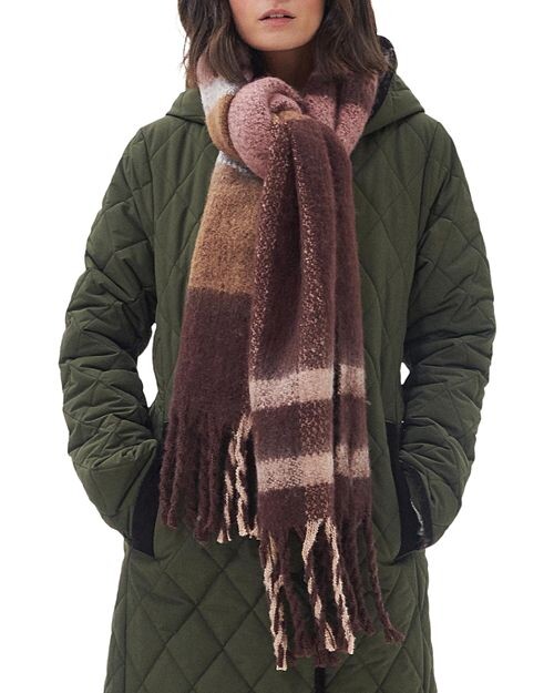 

Шарф-букле Isla Tartan Barbour, цвет Brown