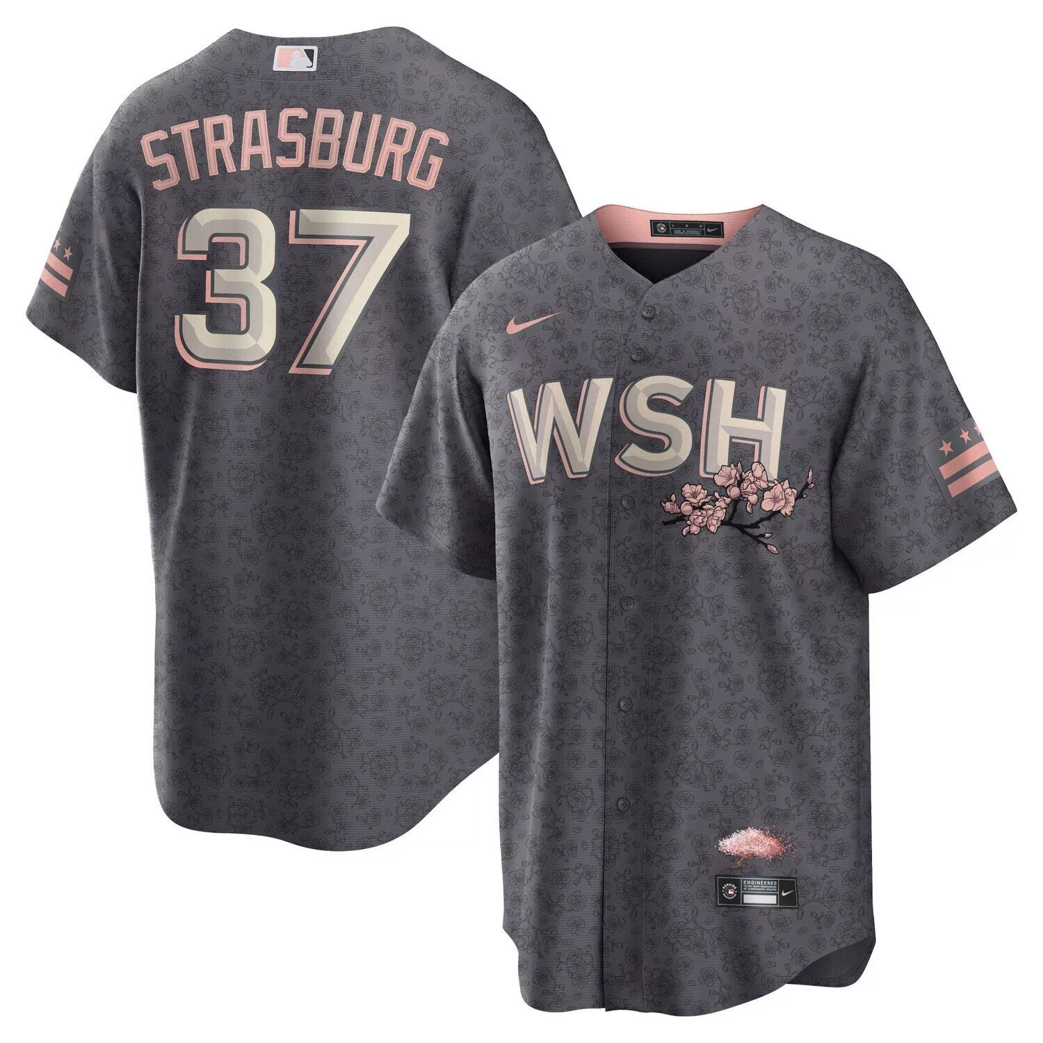 

Мужская майка игрока Stephen Strasburg Charcoal Washington Nationals City Connect Replica Player Nike