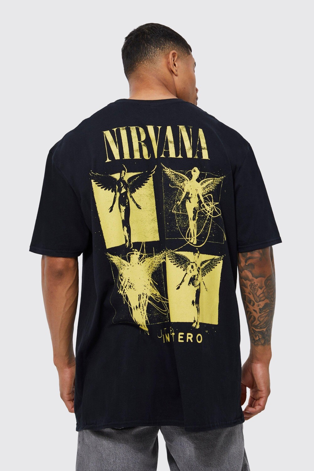 

Футболка с лицензией nirvana оверсайз Boohoo, черный
