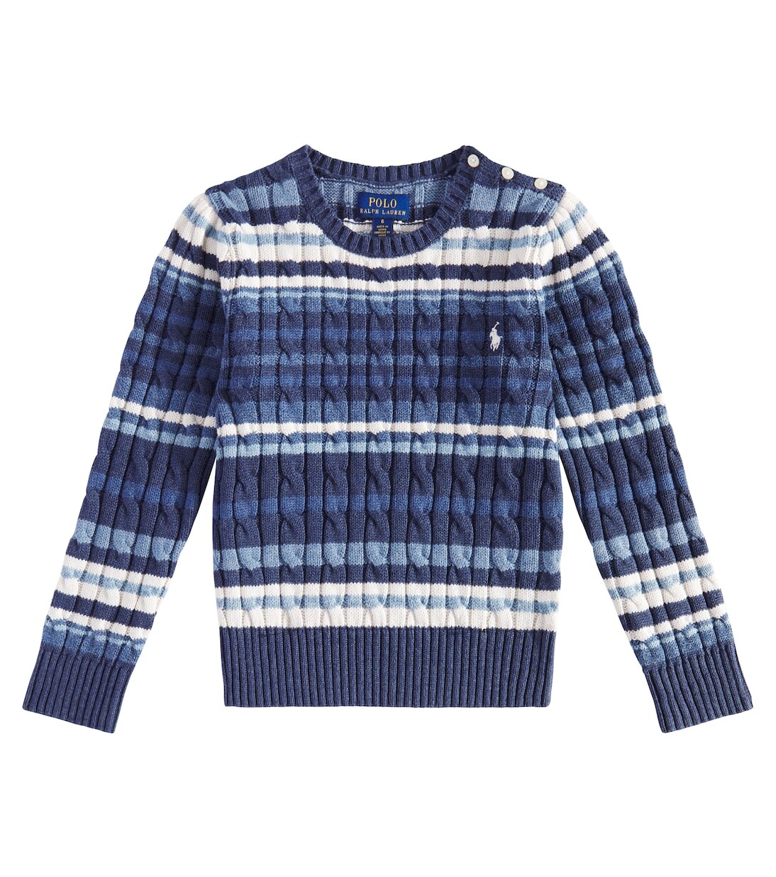 

Полосатый хлопковый свитер Polo Ralph Lauren, синий