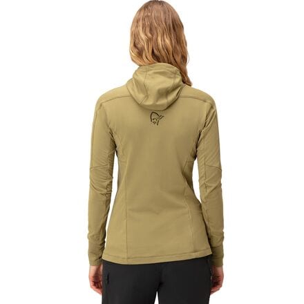 цена Куртка с капюшоном Falketind Power Grid женская Norrona, оливково-серый
