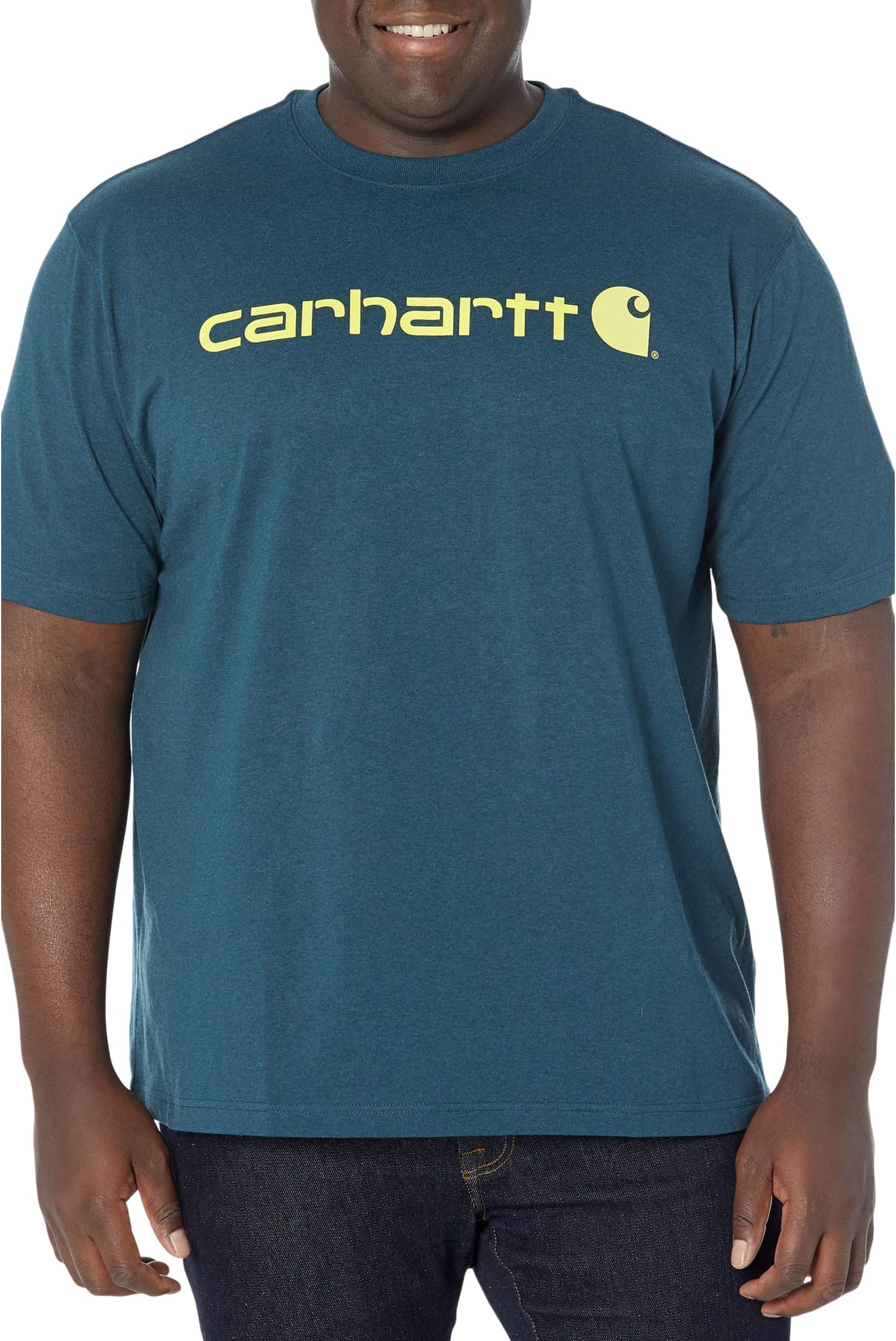 Футболка с фирменным логотипом (S/S) Carhartt, цвет Night Blue Heather футболка с фирменным логотипом s s carhartt цвет marmalade heather