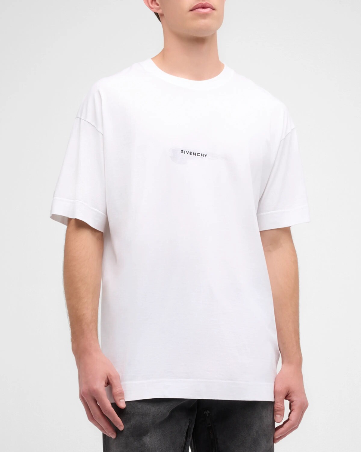 

Мужская хлопковая футболка с короткими рукавами и логотипом Wing Givenchy, цвет White