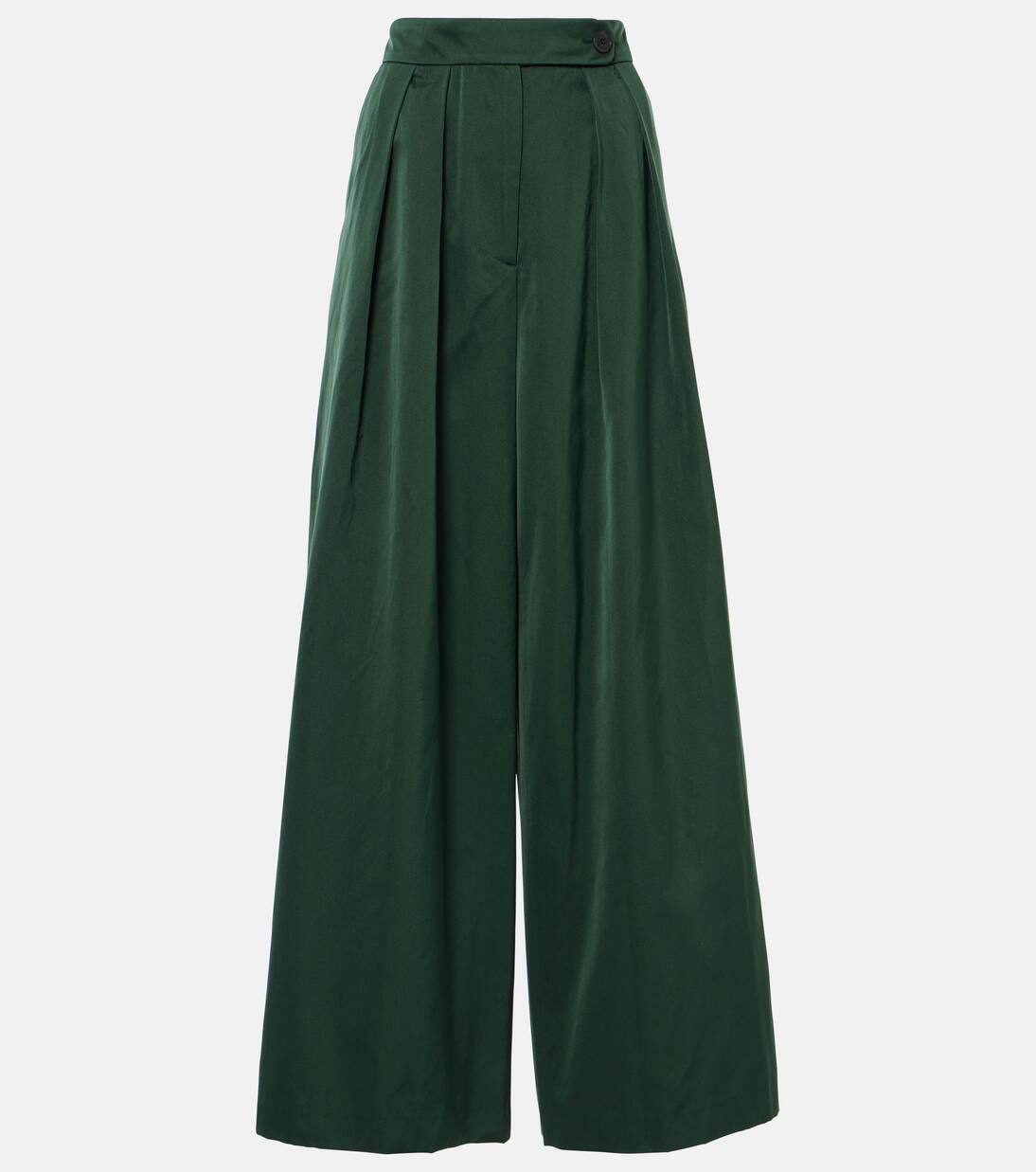 

Широкие брюки со складками Dries Van Noten, цвет emerald