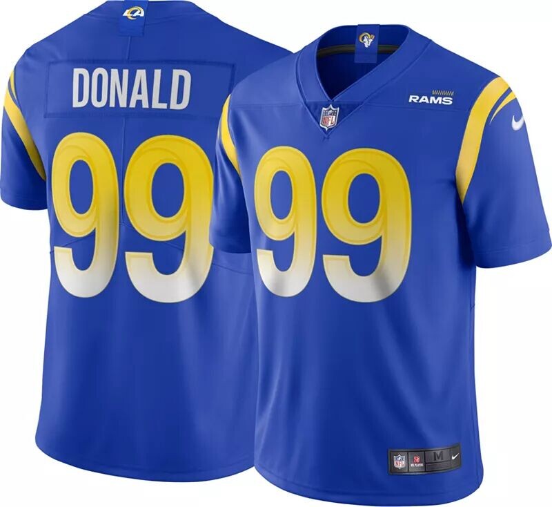 

Мужская футболка Nike Los Angeles Rams Aaron Donald #99 Vapor Limited Royal
