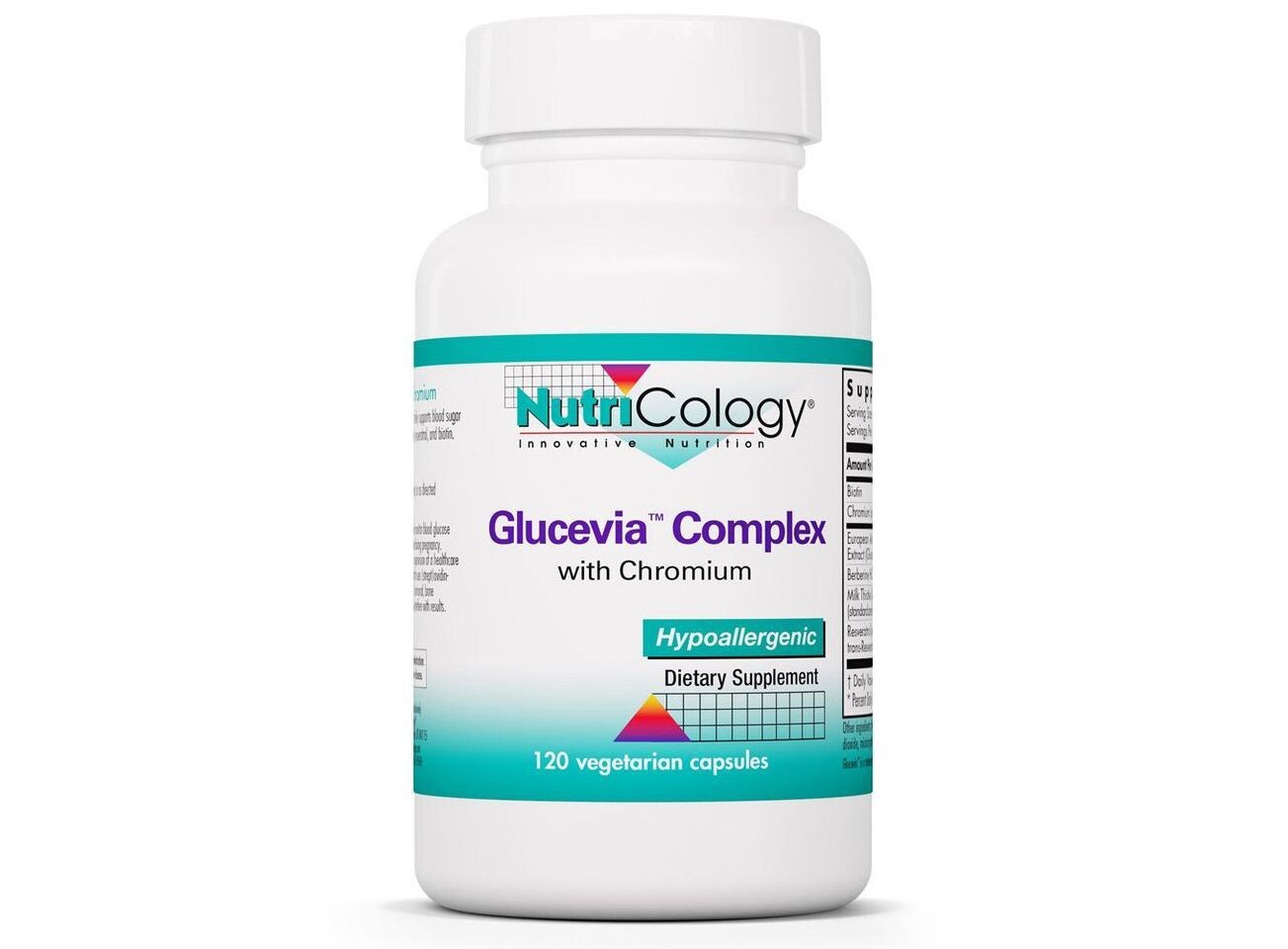 

Nutricology, Комплекс Glucevia, 120 вегетарианских капсул
