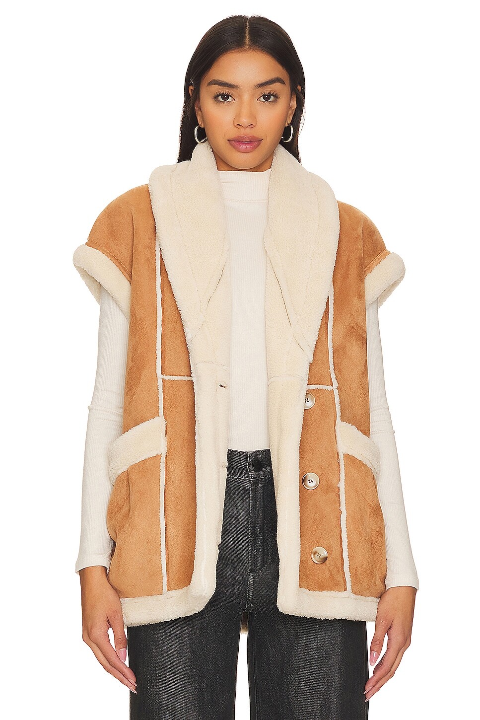 

Жилет BLANKNYC Faux Leather Sherpa, цвет Feels Natural