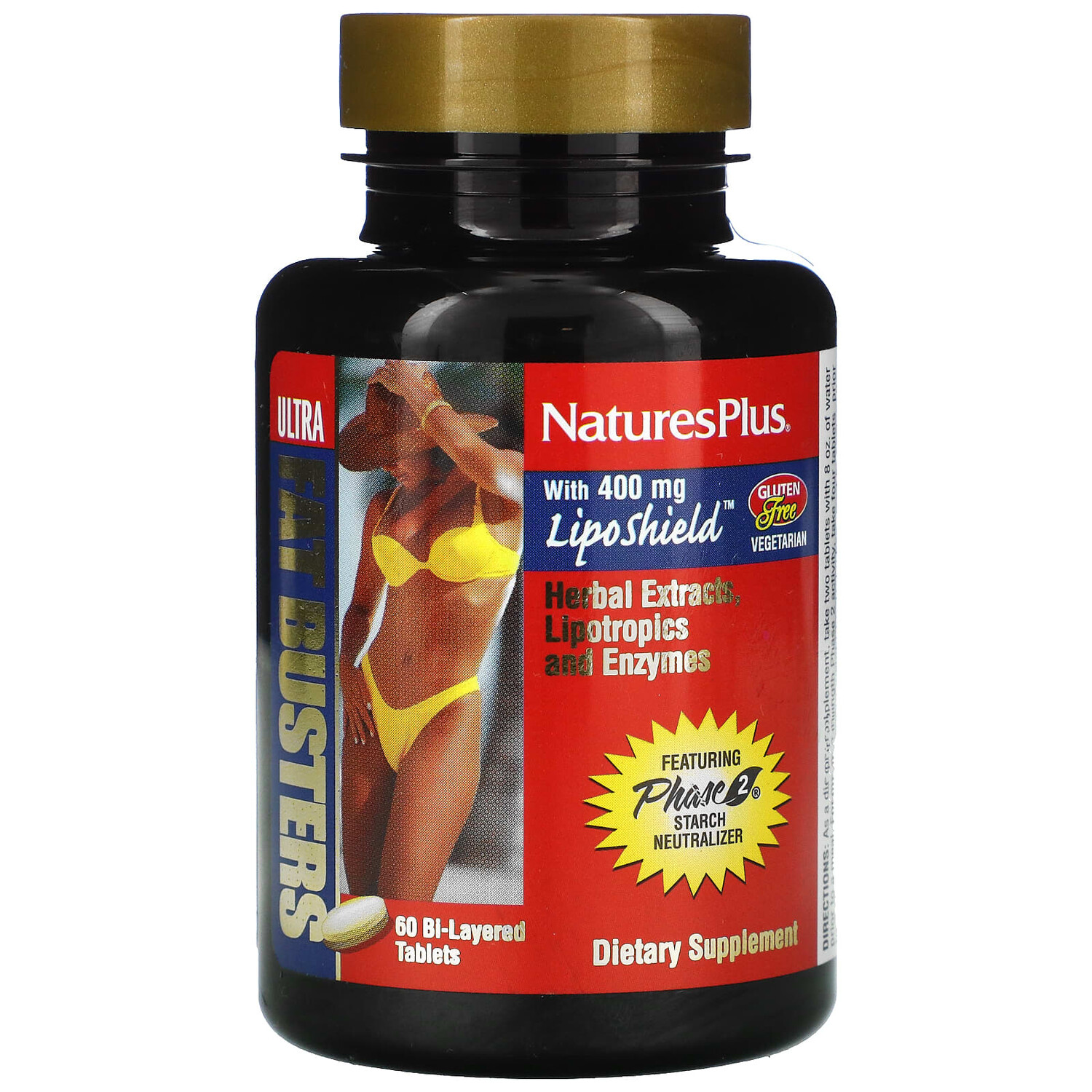 

Ultra Fat Busters, жиросжигатель, 60 двухслойных таблеток, NaturesPlus