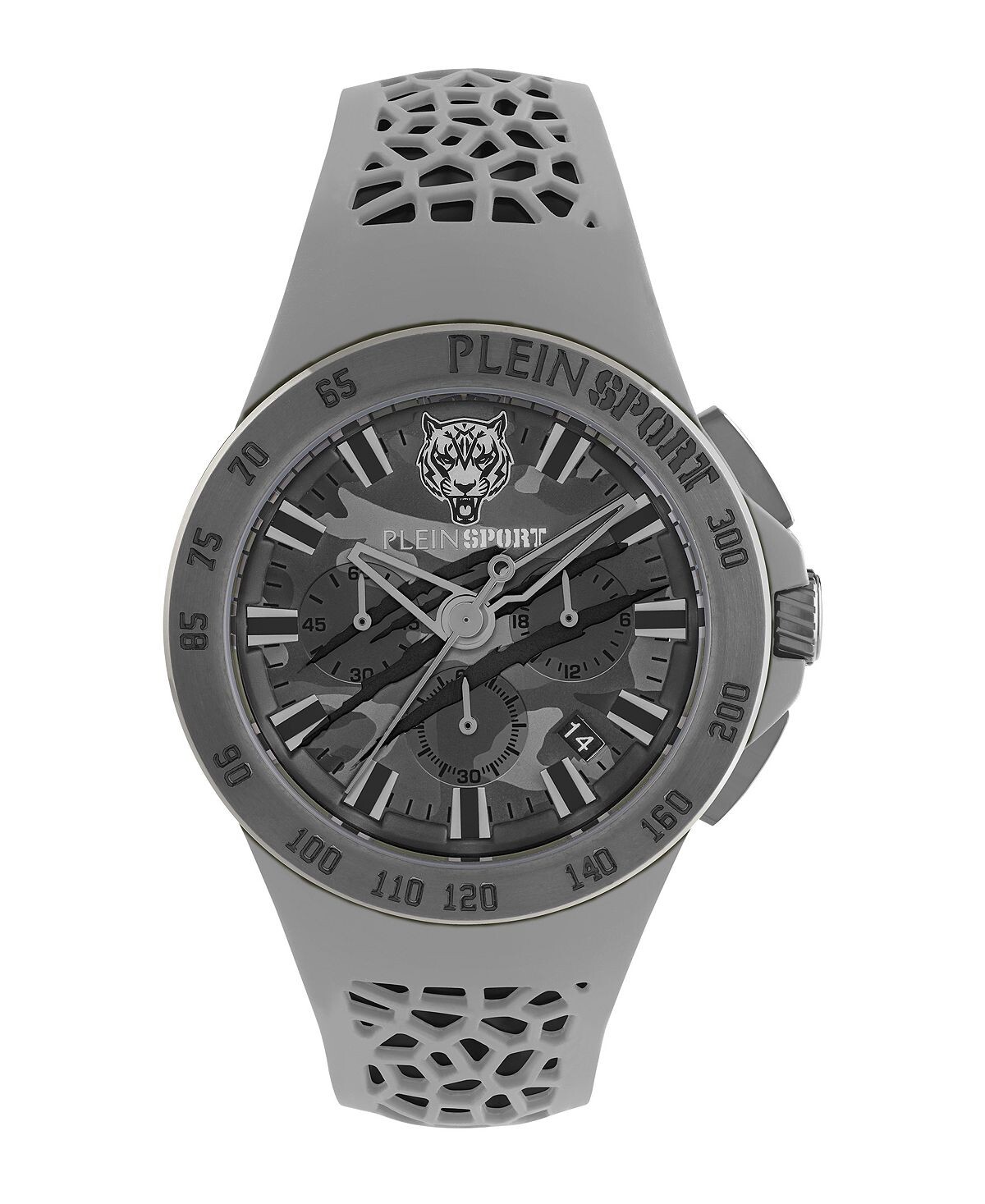 

Мужские часы Thunderstorm Chrono, серый силиконовый ремешок, 43 мм Plein Sport