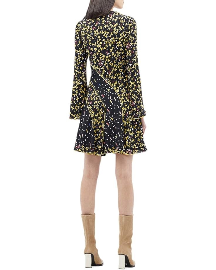 

Платье Derek Lam 10 Crosby Catia Mixed Print Dress, черный мульти