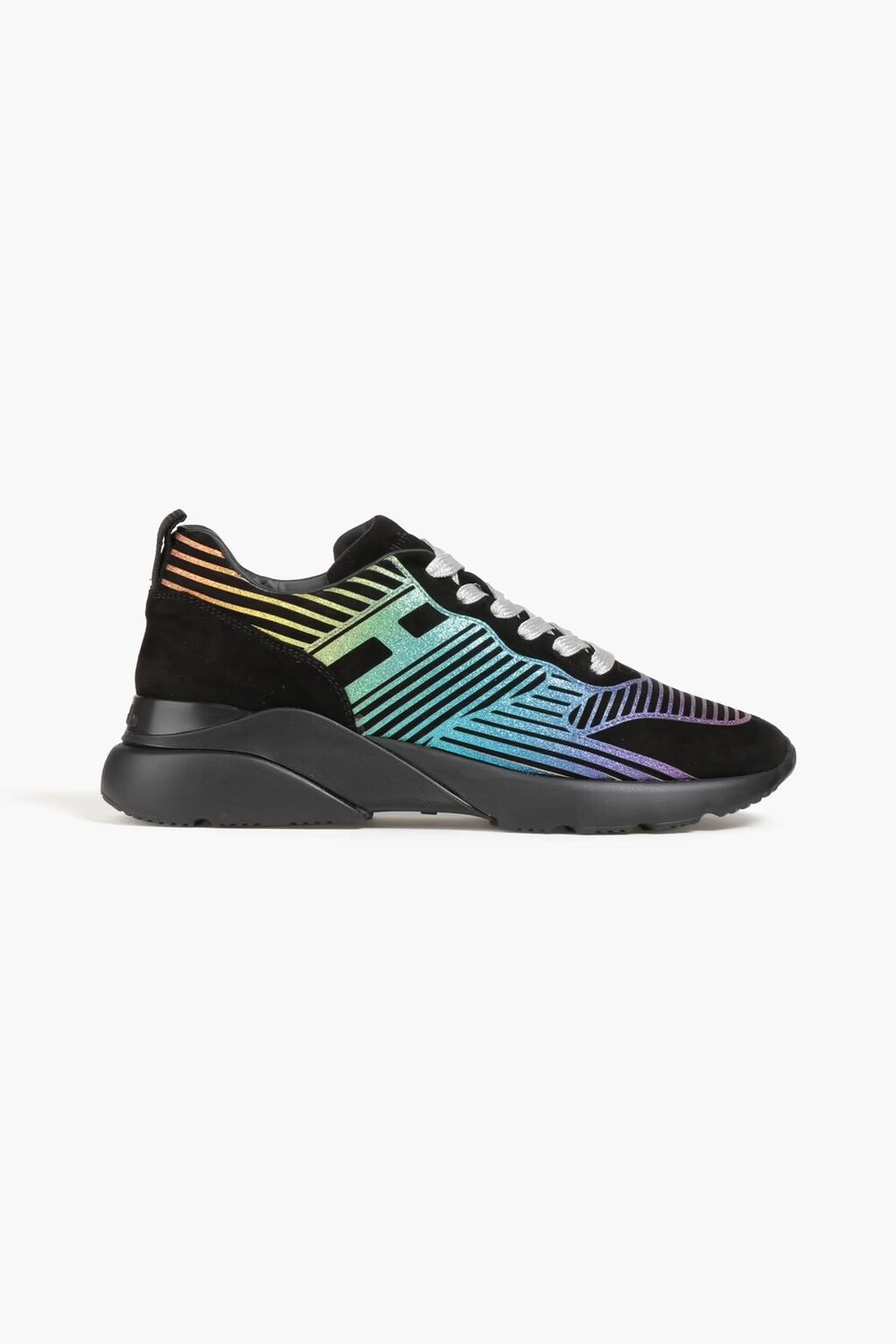 

Кроссовки Active One из блестящей замши Hogan, черный