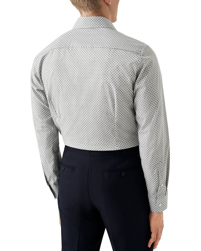 

Классическая рубашка узкого кроя с принтом Eton, серый