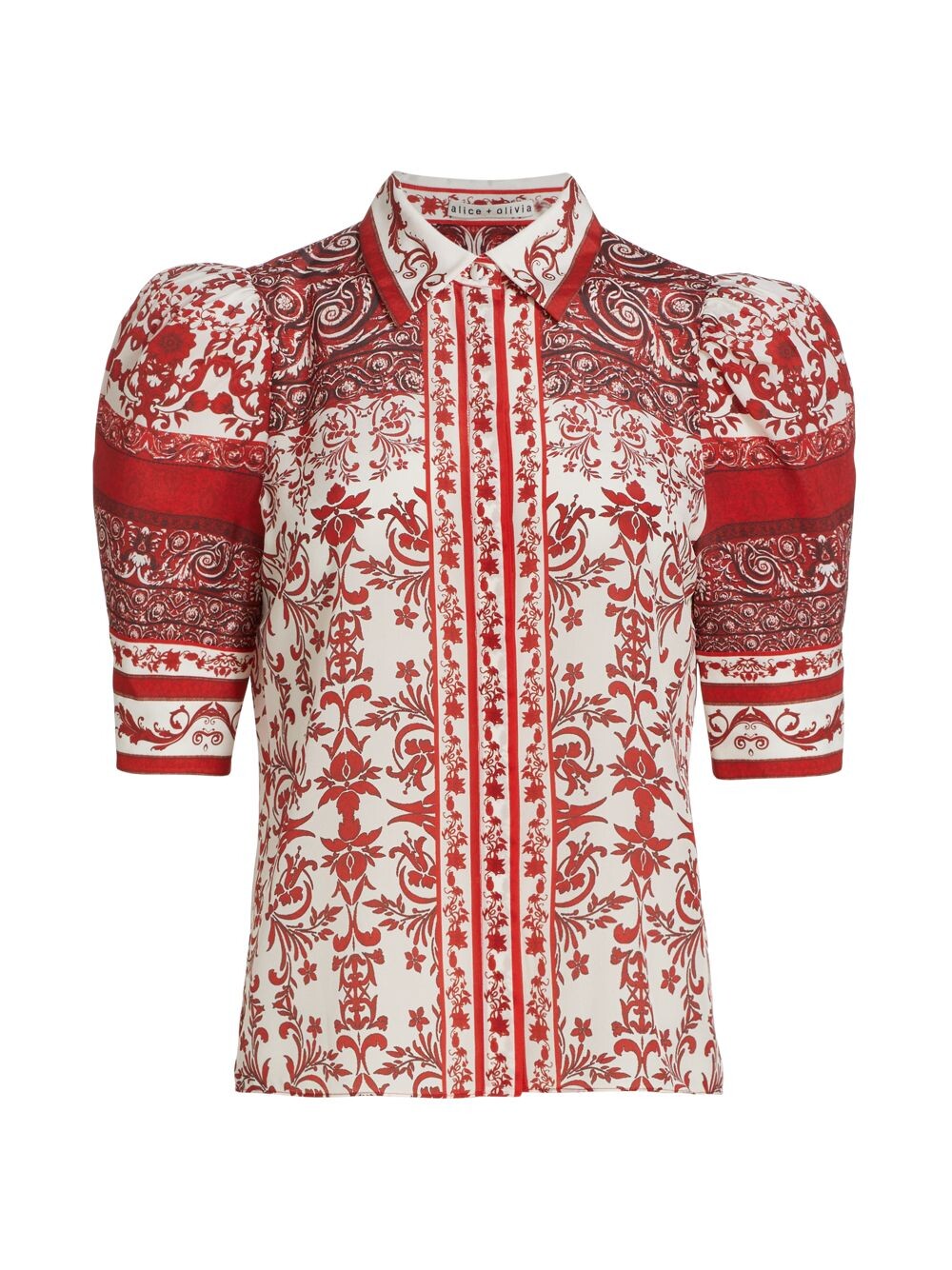 

Топ с пышными рукавами Willa Paisley Alice + Olivia, белый