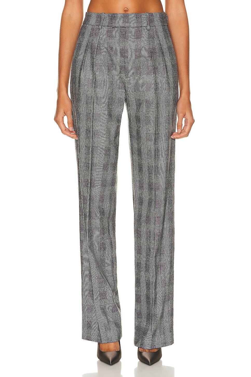 

Брюки Nili Lotan Alphonse Pleated Tailoring, цвет Black & White