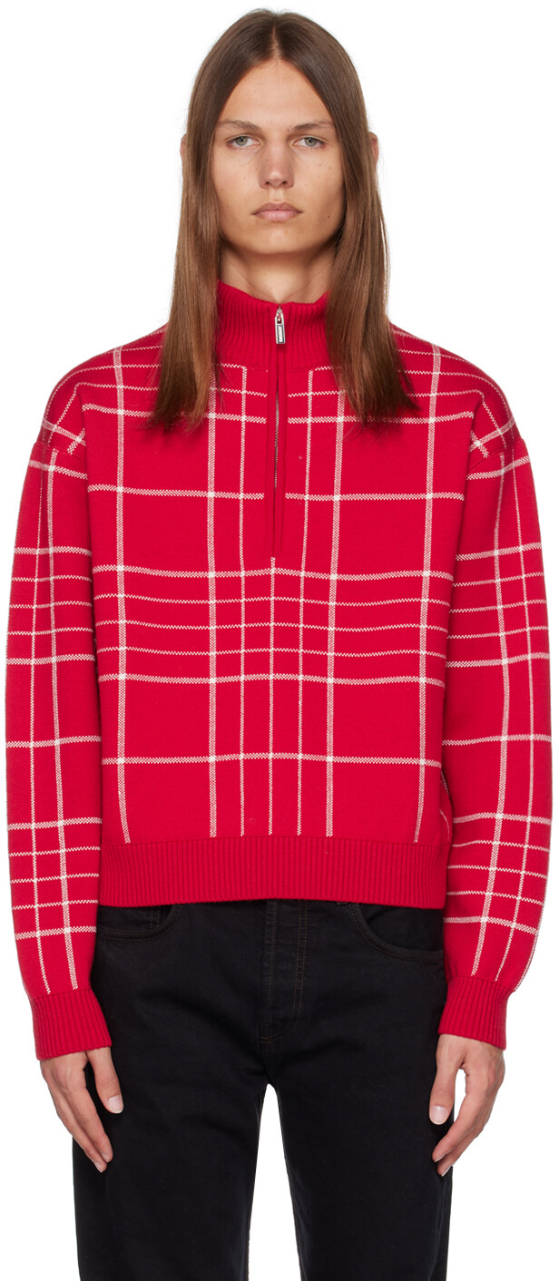 

Красно-белый мульти-свитер Le Chouchou La Maille Carro Jacquemus, Красный