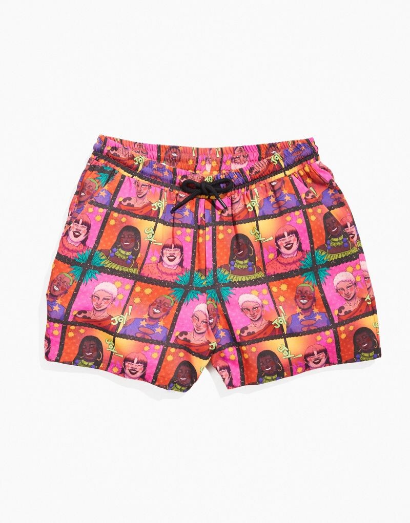 

Короткие шорты узкого кроя с принтом ASOS DESIGN PRIDE - часть комплекта
