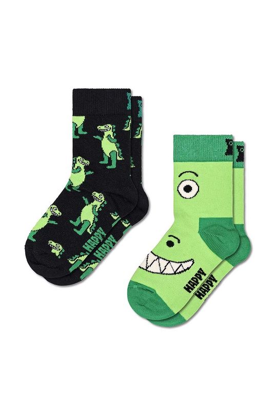 Happy Socks Детские носки Kids Dino Socks 2 шт., зеленый