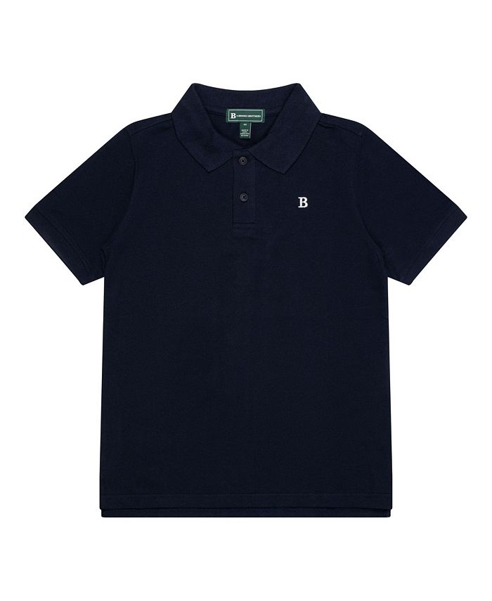 Рубашка-поло из пике с короткими рукавами для больших мальчиков Brooks Brothers, синий поло b