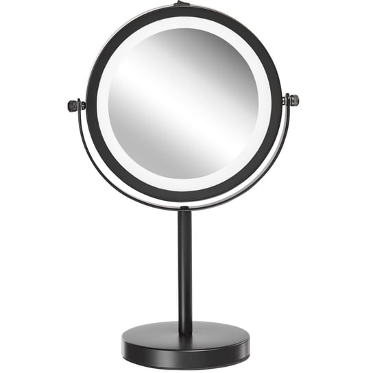 цена Косметическое зеркало со светодиодной подсветкой ø 17 см, черное TUCHAN, Beliani, черный