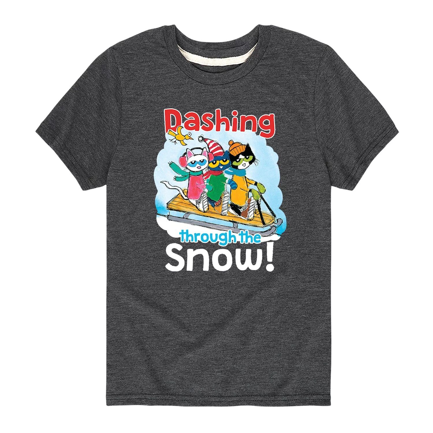

Футболка Dashing Snow для мальчиков 8–20 лет с котом Питом Licensed Character, серый