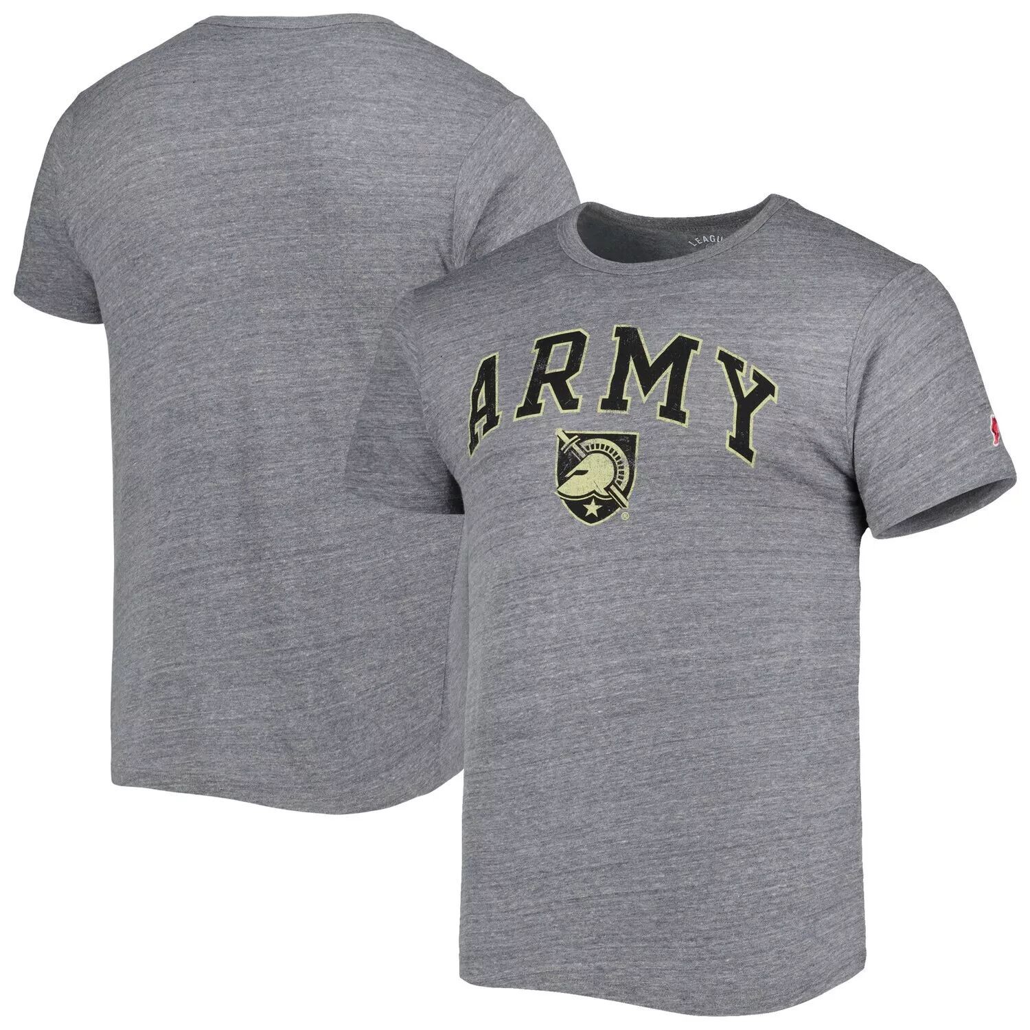 

Мужская лига, студенческая одежда, футболка Heather Grey Army Black Knights 1965 Arch Victory Falls Tri-Blend