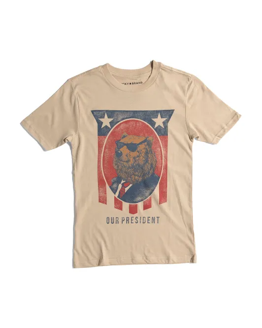 

Футболка Big Boy President с короткими рукавами Lucky Brand, цвет Tan