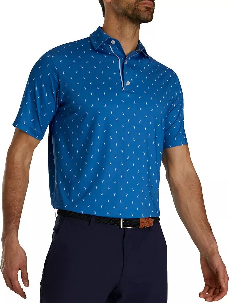 

Мужская рубашка для гольфа FootJoy с принтом Lisle и воротником-стойкой