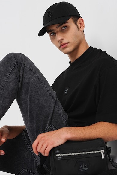 

Свободная футболка с логотипом ARMANI EXCHANGE, черный