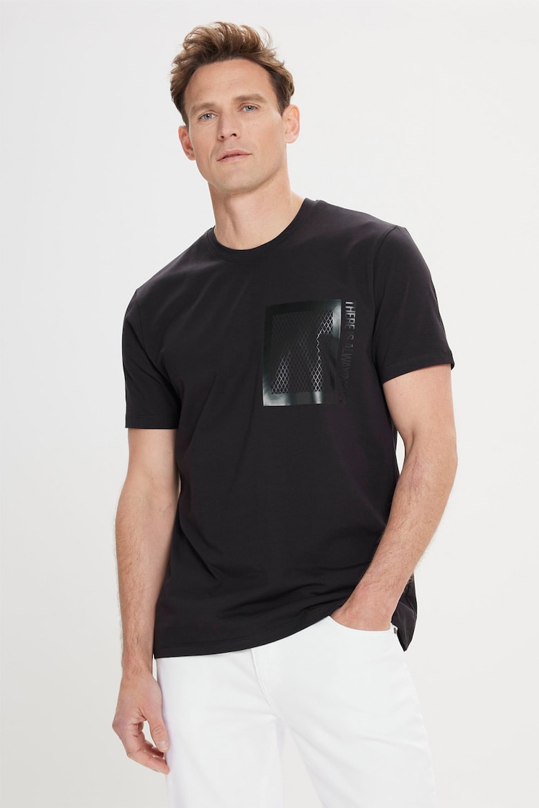 Приталенная футболка с овальным вырезом Ac&Co, черный